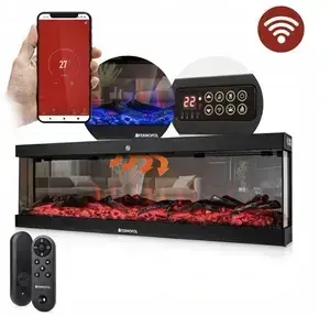 Elektrický krb na stěnu s WiFi Termofol Série TF-EF-1324-72 Rozměr 182,6 cm
